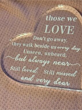 Sympathy Gifts Memorial Bereavement Gifts Acrylic Heart Condolence Remembrance